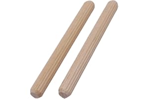 SKIR'CO (50 piezas) Tacos de Madera 6 x 60 mm, Tacos de Madera Ranurados, Pasadores acanalados para Muebles, Tacos Ranurados