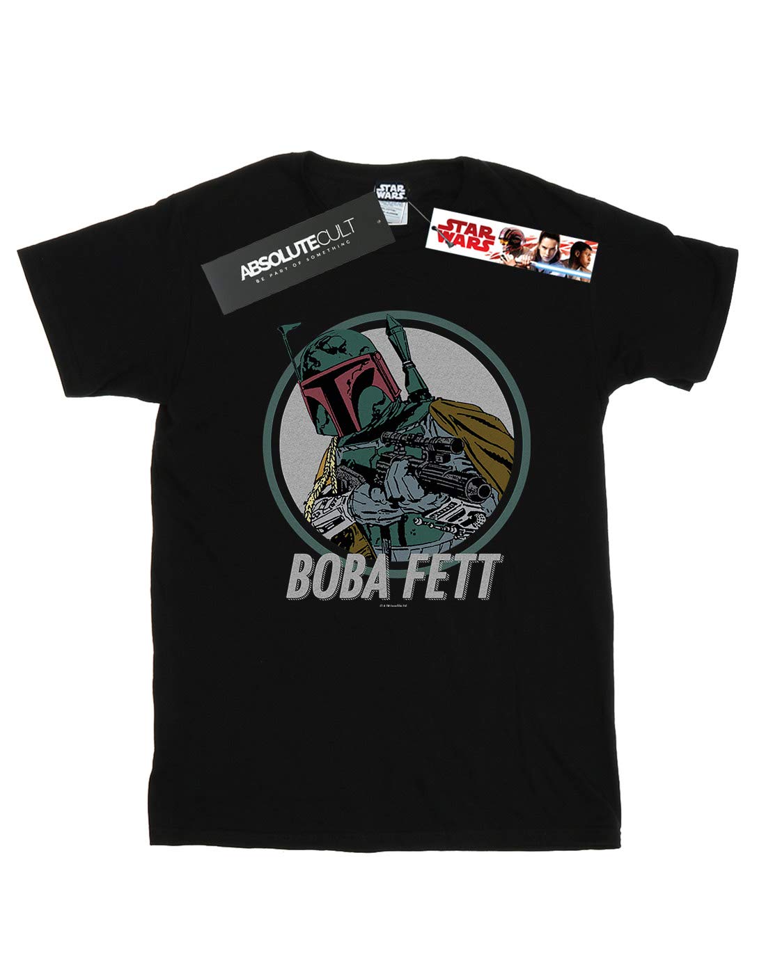 Star-Wars-Damen-Boba-Fett-Retro-Circle-Boyfriend-Fit-T-Shirt-Schwarz-XXX-Large