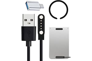 ENJIROR Ai Voice Recorder Charger Kit Compatible with PLAUD Note Includes Magnetic USB Charging Cable Magnet Ring USB Type-C Adapter 4 Pin Replacement for Fitness Polar Pacer Pro Ignite3 Vantage Smart Watch