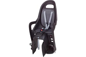 Polisport Groovy Maxi CFS Seggiolino Posteriore per Bambini – Seggiolino Bici Neonati 9 M–6 A/Fino a 22 kg, Poggiapiedi Regolabili, Montaggio su Portapacchi