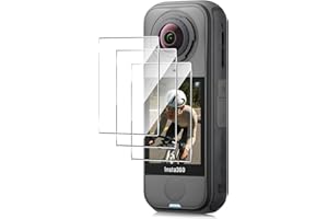 Locofun Verre Trempé pour Insta360 X4 Air, 3 Pièces Protection écran Film, Dureté 9H Film Objectif Ultra HD Vitre Trempé, Sans Bulles