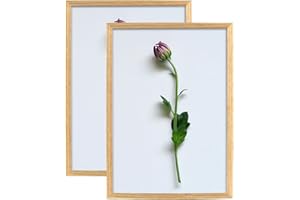 Atryinous Lot de 2 cadres photo, format A5, 15 x 21 cm, en bois de chêne avec verre Acrylglas, à suspendre, à poser, pour photos/affiches/collages