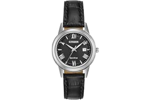 CITIZEN Damski analogowy zegarek kwarcowy ze skórzanym paskiem FE1081-08E, czarny, czarny, bransoletka