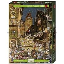 Puzzle 1000 Pezzi Heye "Romantic Town" Notte Illuminata Al Buio - Cartone Riciclato 50x70cm