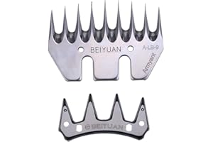 KEHUASHINA Tosatrice a 9 Denti Dritti per Pecore in Acciaio Inox Lama a Pettine per Capre Tosatrice Elettrica