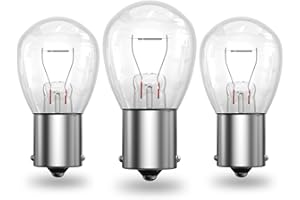 TrustWheel-Bombilla Exterior S25 BA15s 18W 32V, Regulable, 2700K Blanco Cálido, Forma Estándar S25, para Indicadores, Luces de Posición, Paquete de 2