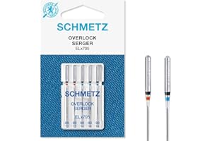 SCHMETZ Aghi per macchine da cucire | 5 Aghi overlock | ELx705 e SY 2022| Spessore dell'ago 80/12 (2x) e 90/14 (3x)