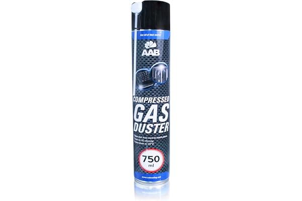 AAB Bombe a Air Comprimé 750ml - Préparation en Spray, sans Odeur Nettoyage PC, Enlever la Poussière, Bombe d'air Sec, Aérosol de Rendement Élevé, Computer Cleaner, Ne Contient Pas de Fréon