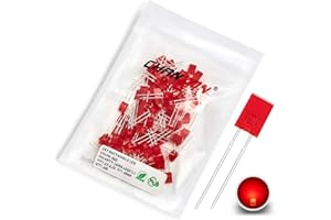 Chanzon 100 pcs 2x5x7 Rouge Diffusé LED Diode Lumières (Couleur Rouge Lentille Carré DC 2V 20mA) Ampoule Lampes Composants Électroniques Indicateur Diodes Émettrices De Lumière