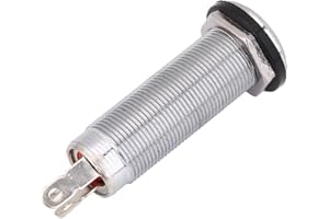 DRFEIFY Jack de Guitarra, Conector de Enchufe 1/4 Pulg, Cilindro Roscado para Bajo Electrico y Guitarra Electrica（Plata）