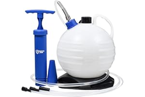 SMOTIVEPRO 6L Engine Oil Extractor Pump, Manual Oil Suction Pump with Enhanced Base and Extension Hoses in Three Sizes, Fluid Change Pump for Cars Ships Lawn Mowers