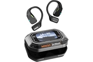 MINISO M98 AI Übersetzer Kopfhörer, 3-in-1 Echtzeit Übersetzer Kopfhörer mit app, 134 Sprachen Übersetzungskopfhörer mit LCD Touchscreen, Open Ear Übersetzer Ohrhörer für Lernen, Reisen, Business