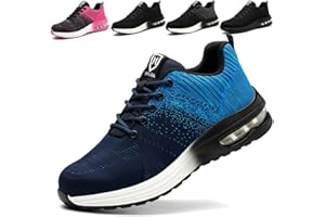 ISOOUS Zapatos de Seguridad para Hombre Mujer Ligeras Colchón de Aire Zapatillas de Trabajo con Punta de Acero Transpirable