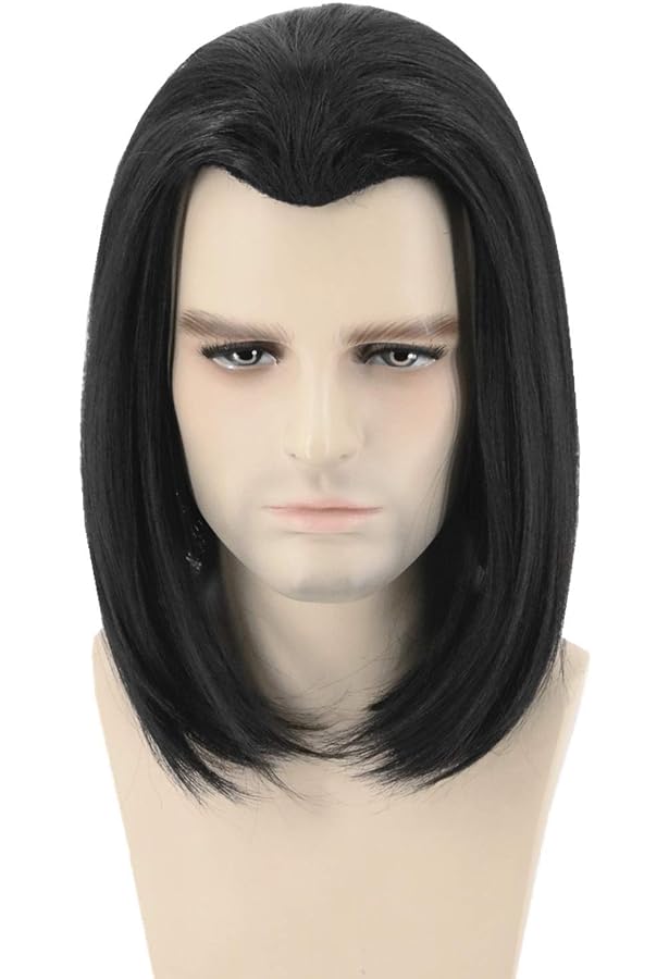Perruque Courte Noire Synthétique Topcosplay - Pour Cosplay, Fête, Halloween - Résistante à La Chaleur
