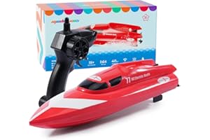 ifollower Ferngesteuertes Boot für Pools und Seen, 15+KM 2.4Ghz Boot Ferngesteuert für Kinder mit 2 Wiederaufladbaren Batterie/Alarm Bei Schwacher Batterie Motorboot Geschenk für Kinder