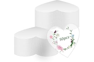 TWIRUSH 50 Pieces Clear Acrylic Sheets, 4 Inch Heart Acrylic Discs, 0.1cm Thick Heart Transparent Acrylic Panel Sheets Clear Heart Acrylic Sheets Acrylic Sheet Signs for Picture Frame Painting DIY Projects