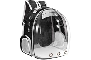 Folpus Sac à Dos pour Chat de Qualité Supérieure, Grand Sac de Transport à Bulles, Ventilé Portable, Sac étanche Extérieur, Noir