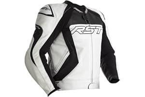 RST Tractech Evo 4 CE Mens Leather Jacket - Black, White