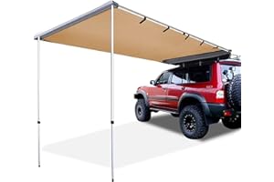 PINNKL Tentes de Toit Bâche de Camping pour Auvent de Voiture Portable, Auvent Latéral de Voiture Rétractable Extérieur, Auvent de Voiture Polyvalent pour Camping-Car(Size:160x250cm/5.2x8.2ft)