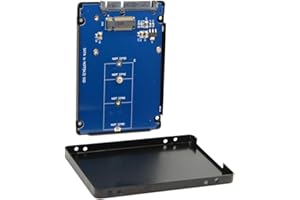 cablecc B+M Key Socket 2 M.2 NGFF (SATA) SSD to 2.5 SATA Adapter Card Adapter with Black Metal Case
