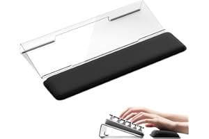 MOLMO Keyboard Stand and Wrist Rest Set, Ergonomic Keyboard Wrist Support with Memory Foam Padding, Comfortable Typing for Home Office Computer Accessories, Clear