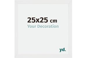YD. Your Decoration - Cadre 25x25 cm - Blanc Brillant - Cadres Photo en MDF Avec Verre acrylique - Anti-Reflet - Cadre 25x25 - Mura