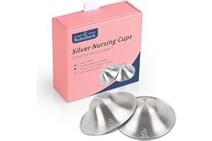 Boboduck Handmade 999 Silver Nipple Shields, Essential Shields for Breastfeeding, Breast Pain Relief Silver Cups for Nursing Newborns, Silver Nipple Guards and Pads (Large)