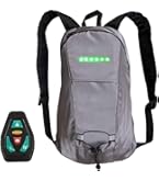 Sac à Dos Vélo Avec LED Clignotantes, Gilet Cycliste Sans Fil, étanche, Flèches