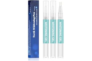 Smiloria Teeth Whitening Gel Pen: 3Pcs Tooth Bleaching Gels - Remove Stains & Brighten Smile - Gentle & Effective for Home Use - White