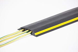 The Ramp People Bodenkabelschutz 2-Kanal mit gelben Sicherheitsstreifen 1m - 9m (1 Meter)