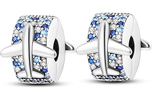 Parmuz Clip Spacer Charm for Bracelet 925 Sterling Silver Pave Cubic Zirconia Clip Lock Spacer Stopper Charm Bead Star Moon Evil Eye charms Jewelry Gift for Woman