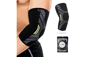 STUNEY BE YOUR BEST STUNEY Codera Epicondilitis, Codera para Tendinitis, Codera Gym y Crossfit de Compresión, Codera Deportiva para Codo de Tenista y Golfista, Hombre y Mujer, Soporte para Dolor de Codo (S)