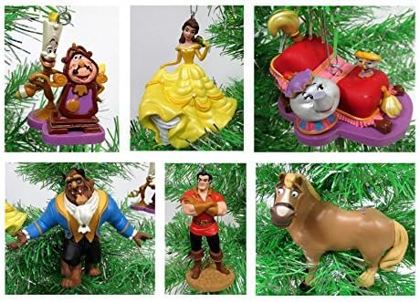 Beauty and the Beast Holiday Christmas Ornament Set - Unique Shatterproof Plastic Design by Holiday Ornaments
