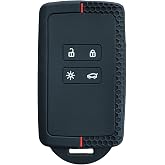 AutoHan Keys Austral, Megane 4, Talisman, Clio 5 i&ccedil;in Petek Desenli Silikon Anahtar Koruma Kılıfı, Siyah-Kırmızı