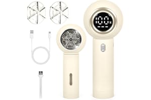 BUOAZR Quitapelusas Electrico, 2000mAh Portátil Quita Pelusas para Ropa Electrico, Quitapelusas Electrico Recargable USB con Pantalla LED, Afeitadora de Tela, 3 Velocidades Ajustables
