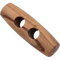 20 Ovale Holzknöpfe Schwarz – 3,5x1,1 Cm, 2 Löcher, Für Jacken & Mäntel