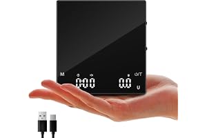 Diyife uppladdningsbar minikaffevåg med timer, bärbar kaffeskala