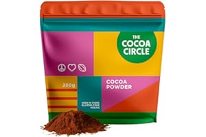 The Cocoa Circle 100% Puro Cacao in Polvere - 250g | Cacao di Alta Qualità Non Zuccherato per Dolci, Dessert e Cioccolata Calda | Ricco di Antiossidanti e Minerali