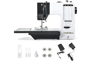 Mini Sewing Machine by Phildim (Extension Table included), Small Portable Sewing Machine, Adult Mending Machine with 38 Built-In Stitches, Reverse Sewing and LED Light PD-056-A18