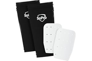 SoPro Mini Protege Tibia Foot Enfant & Adulte - Football Protège Tibia Foot avec Chaussettes incluses - 120 x 80 x 5 mm - léger, Petit, antidérapant & inodore - Fabriqué en Allemagne