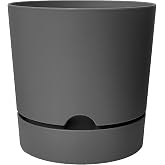 ToXA Begonya Saksı Tabaklı Drenajlı Mat Plastik &Ccedil;i&ccedil;ek Saksısı (1 Adet, 9 Litre, 25cm, Gri)