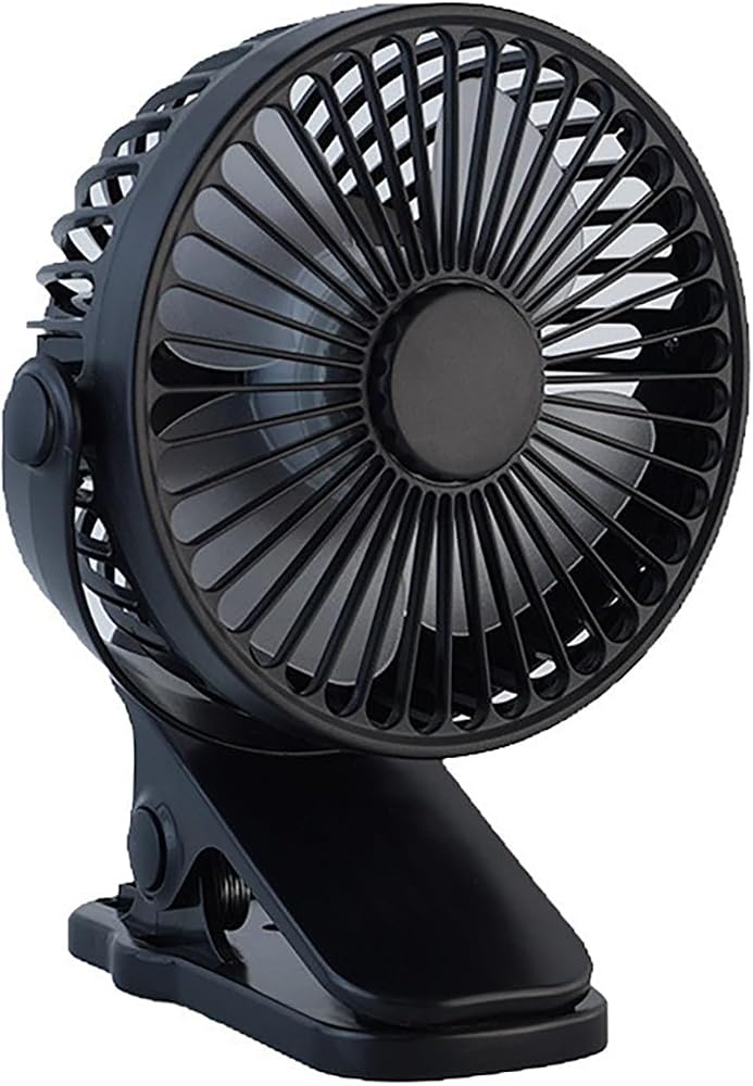 ROBEVE Şarjlı USB Mini Klipsli Vantilatör Fan - 3 Kademeli - 360° Hareketli - Bebek Arabası, Ofis, Masaüstü, Kamp Kullanımı İçin Uygun - Sessiz ve Taşınabilir - Asorti Renk