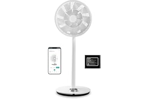 Duux Whisper Flex Smart Standventilator - Steuerung per Fernbedienung & Smartphone - Höhenverstellbar 51-88cm - Leiser Ventilator mit Nachtmodus und Timer - Energieeffizient - Mit Akku Weiß