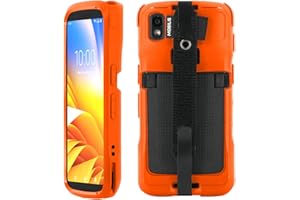 Mobilis Custodia per Zebra TC22 TC27 con Fascia di Presa Anticaduta e Porta-Stylus, Protezione di Grado Militare, Colore ad Alta Visibilità Facile Identificazione (Arancione fluo)