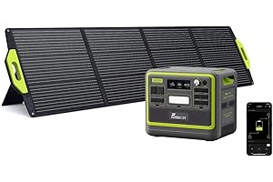 FOSSiBOT F2400 Powerstation mit 200W Solarpanel, Solargenerator 2048Wh LiFePO4 Batterie 230V 2400W 3AC Ausgängen (4800W Peak), Mobile Stromerzeuger für Camping/Reise/Zuhause/Notfall usw