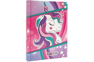 Agenda compatibile con Diario Gopop UNICORN scuola 2024/2025 standard 20x15cm + Portachiave con paillettes e Penna Multicolore profumata