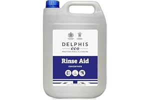 DELPHISECO Delphis Eco Rinse Aid Concentrate 5Ltr | Rinse Aid for Dishwashers & Cabinet Glass Washers | 5 Litre Rinse Aid Refill | Streak Free Drying