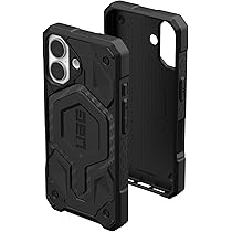 Molzar Custodia Per IPhone 16 Con Fibra Di Carbonio Forgiata E Anello Magnetico - TPU Antiscivolo, Compatibile MagSafe, Nero Lucido
