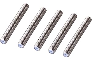 CCYLEZ 5 pièces M6x40mm/50mm col de buse, Accessoires pour extrudeuse d'imprimante 3D Tube PTFE en Acier Inoxydable de 6 mm de diamètre de Filetage, adapté pour extrudeuse MK8 d'imprimante 3D(M6 * 50 mm)