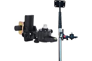 JECTSE Fine Tuning Bracket Level Tool Adapter, 360 Degree Rotation Telescoping Pole Cradle Head, with Adjustable Opening Clip, for Telescopic Pole Holders
